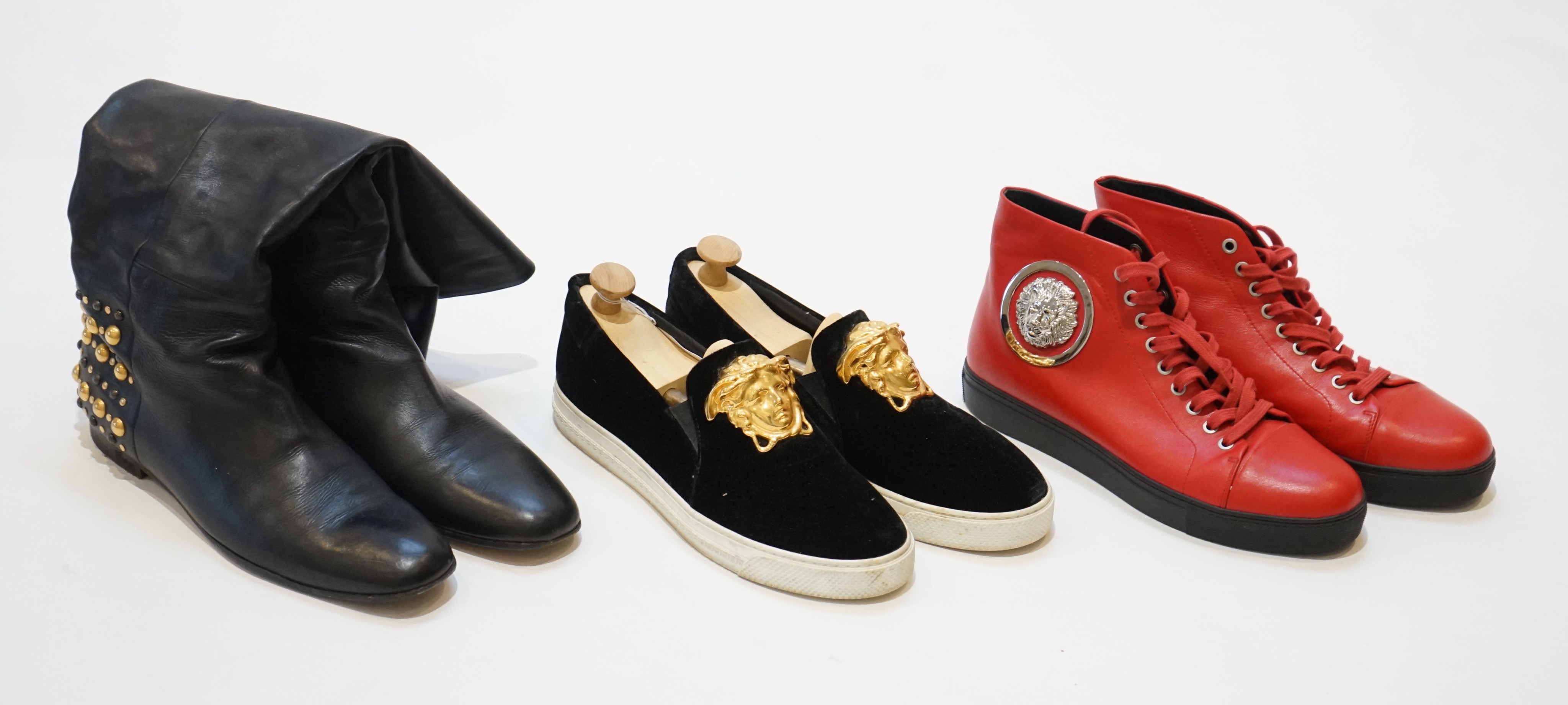 Three pairs of gentleman's Versace shoes